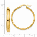 Indlæs billede til gallerivisning 14k Yellow Gold Round Square Tube Hoop Earrings 30mm x 4mm

