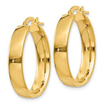 Afbeelding in Gallery-weergave laden, 14k Yellow Gold Round Square Tube Hoop Earrings 24mm x 4.75mm
