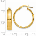 Indlæs billede til gallerivisning 14k Yellow Gold Round Square Tube Hoop Earrings 24mm x 4.75mm
