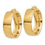Afbeelding in Gallery-weergave laden, 14k Yellow Gold Round Square Tube Hoop Earrings 25mm x 7.75mm
