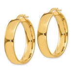 Carica l&#39;immagine nel visualizzatore di Gallery, 14k Yellow Gold Round Square Tube Hoop Earrings 30mm x 6.75mm
