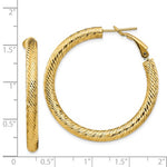 Load image into Gallery viewer, 14k Yellow Gold Diamond Cut Round Omega Back Hoop Earrings 39mm x 4mm
