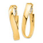 Carregar imagem no visualizador da galeria, 14k Yellow Gold Twisted Oval Omega Back Hoop Earrings 43mm x 19mm x 7mm
