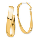 Lataa kuva Galleria-katseluun, 14k Yellow Gold Twisted Oval Omega Back Hoop Earrings 43mm x 19mm x 7mm
