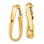 Carica l&#39;immagine nel visualizzatore di Gallery, 14k Yellow Gold Twisted Oval Omega Back Hoop Earrings 35mm x 15mm x 5mm

