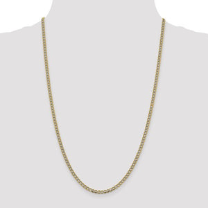 14K Yellow Gold with Rhodium 3.4mm Pav√© Curb Bracelet Anklet Choker Necklace Pendant Chain