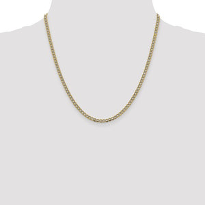 14K Yellow Gold with Rhodium 3.4mm Pav√© Curb Bracelet Anklet Choker Necklace Pendant Chain