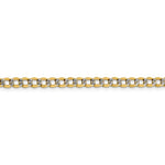 將圖片載入圖庫檢視器 14K Yellow Gold with Rhodium 4.3mm Pav√© Curb Bracelet Anklet Choker Necklace Pendant Chain
