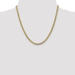 Lataa kuva Galleria-katseluun, 14K Yellow Gold with Rhodium 4.3mm Pav√© Curb Bracelet Anklet Choker Necklace Pendant Chain
