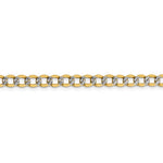 Load image into Gallery viewer, 14K Yellow Gold with Rhodium 5.2mm Pav√© Curb Bracelet Anklet Choker Necklace Pendant Chain
