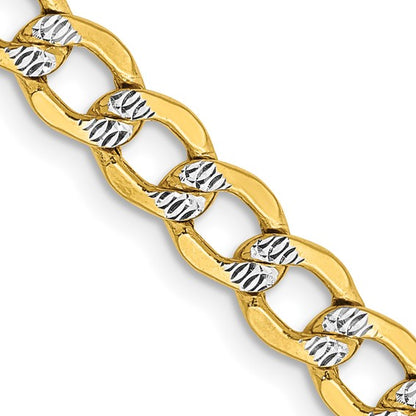 14k yellow gold with rhodium 5.2mm pav√© curb bracelet anklet choker necklace pendant chain