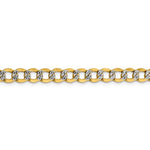 Załaduj obraz do przeglądarki galerii, 14K Yellow Gold with Rhodium 6.75mm Pav√© Curb Bracelet Anklet Choker Necklace Pendant Chain
