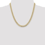 Lataa kuva Galleria-katseluun, 14K Yellow Gold with Rhodium 6.75mm Pav√© Curb Bracelet Anklet Choker Necklace Pendant Chain
