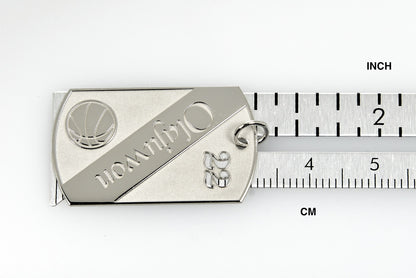 sterling silver basketball personalized name number dog tag engraved pendant charm