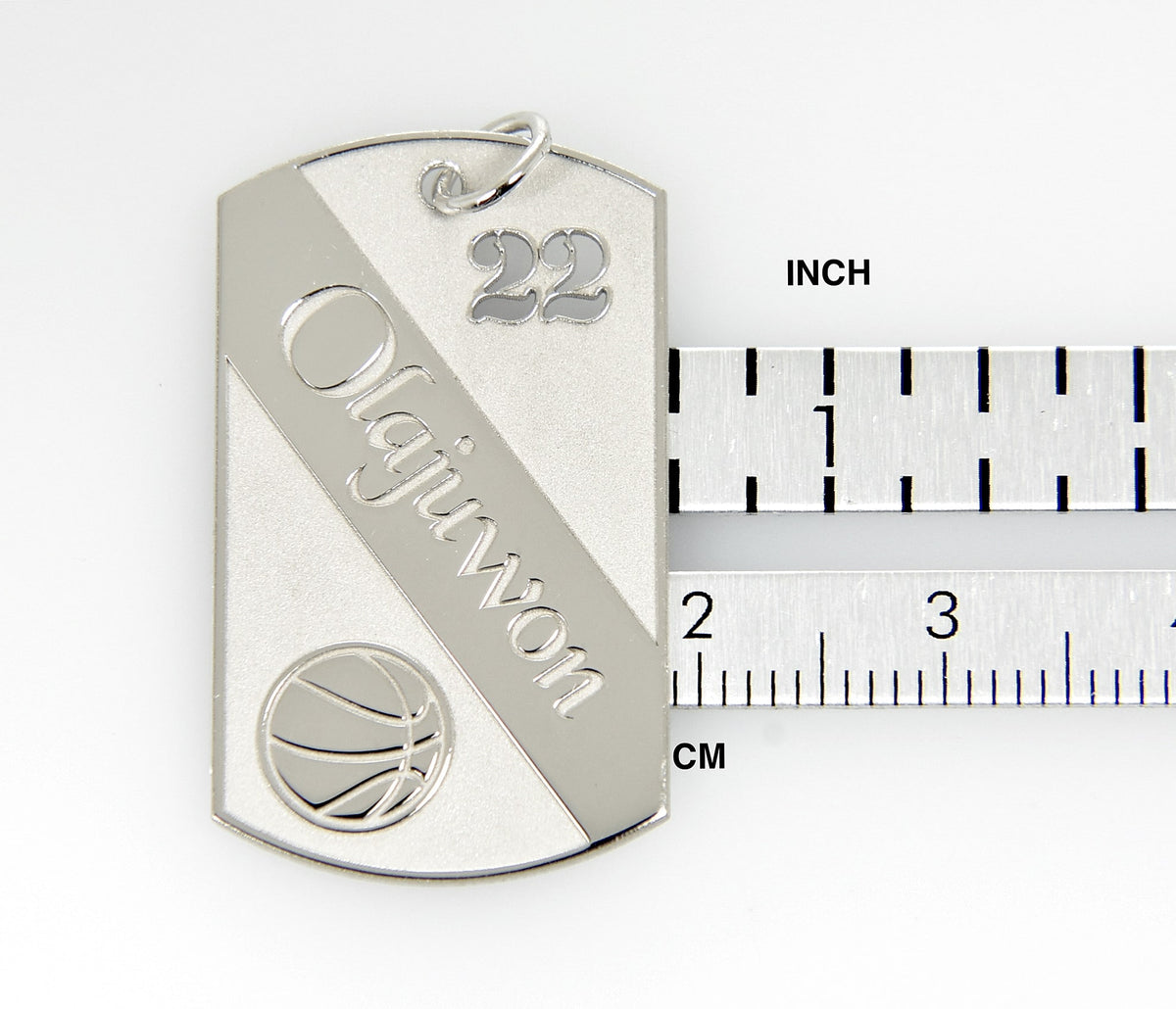 sterling silver basketball personalized name number dog tag engraved pendant charm