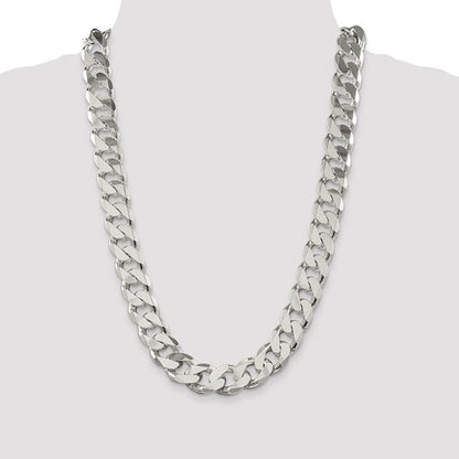 sterling silver heavyweight large 16.25mm curb bracelet anklet choker necklace chain
