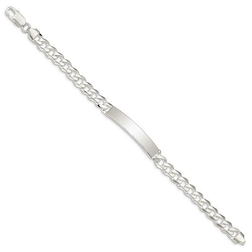 solid sterling silver curb link id bracelet personalized engraved monogram names initials