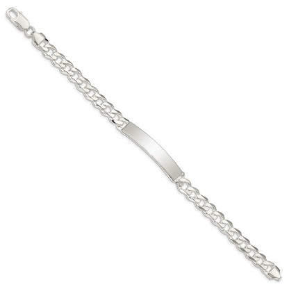 solid sterling silver curb link id bracelet personalized engraved monogram names initials