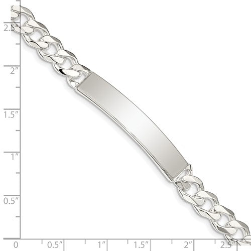 solid sterling silver curb link id bracelet personalized engraved monogram names initials