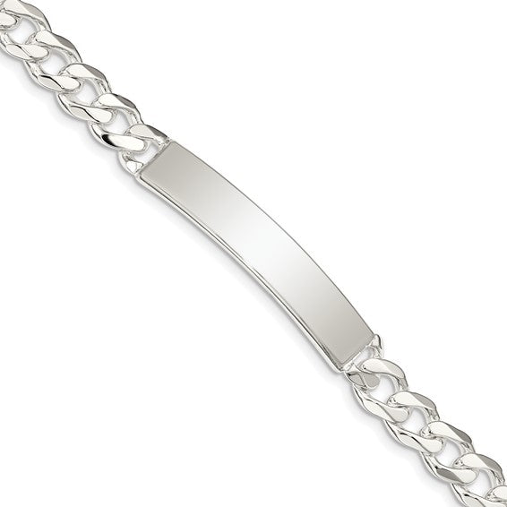 solid sterling silver curb link id bracelet personalized engraved monogram names initials