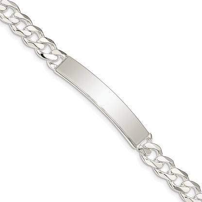 solid sterling silver curb link id bracelet personalized engraved monogram names initials