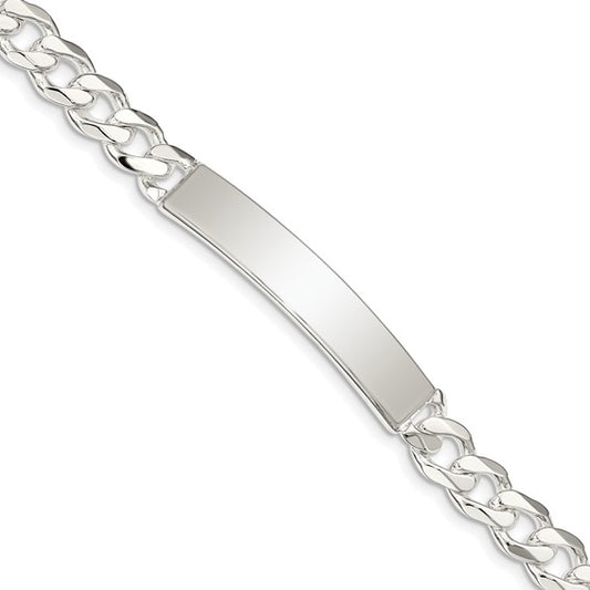 solid sterling silver curb link id bracelet personalized engraved monogram names initials