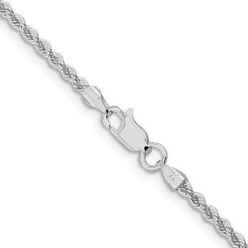 Sterling Silver Rhodium Plated 2.3mm Rope Bracelet Anklet Choker Necklace Pendant Chain