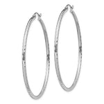 Load image into Gallery viewer, Sterling Silver Rhodium Plated Diamond Cut Classic Round Hoop Earrings 50mm x 2mm
