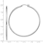 Load image into Gallery viewer, Sterling Silver Rhodium Plated Diamond Cut Classic Round Hoop Earrings 55mm x 2mm

