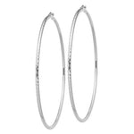 Load image into Gallery viewer, Sterling Silver Rhodium Plated Diamond Cut Classic Round Hoop Earrings 75mm x 2mm
