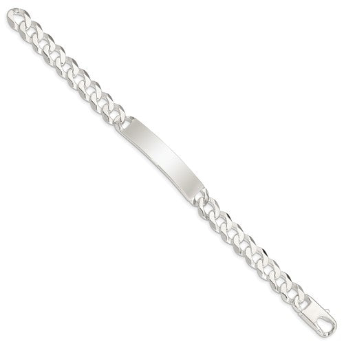 solid sterling silver curb link id bracelet personalized engraved monogram names initials