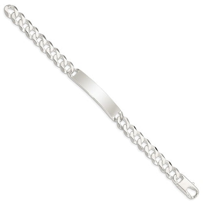 solid sterling silver curb link id bracelet personalized engraved monogram names initials