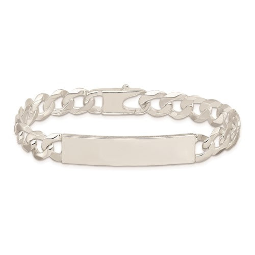solid sterling silver curb link id bracelet personalized engraved monogram names initials