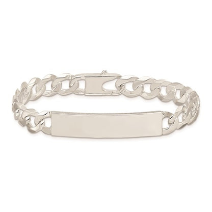 solid sterling silver curb link id bracelet personalized engraved monogram names initials