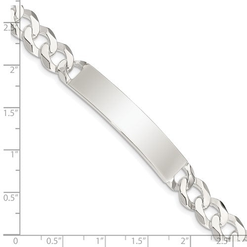 solid sterling silver curb link id bracelet personalized engraved monogram names initials