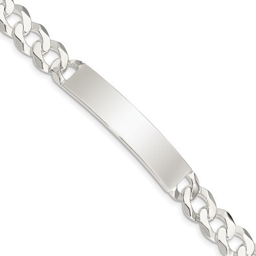 solid sterling silver curb link id bracelet personalized engraved monogram names initials