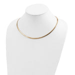 Load image into Gallery viewer, 14K Yellow White Gold Two Tone 4mm Reversible Domed Omega Necklace Choker Pendant Chain 16 or 18 inches with 2 inch Extender
