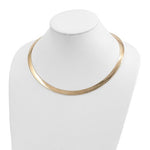 Załaduj obraz do przeglądarki galerii, 14K Yellow White Gold Two Tone 8mm Reversible Domed Omega Necklace Choker Pendant Chain 16 or 18 inches with 2 inch Extender
