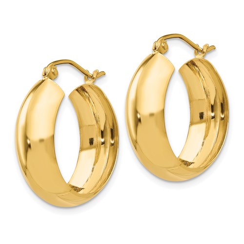 14k yellow gold classic round hoop earrings click top