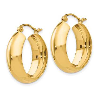 14k yellow gold classic round hoop earrings click top