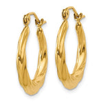 Load image into Gallery viewer, 14K Yellow Gold Twisted Round Hoop Earrings 20mm x 3mm
