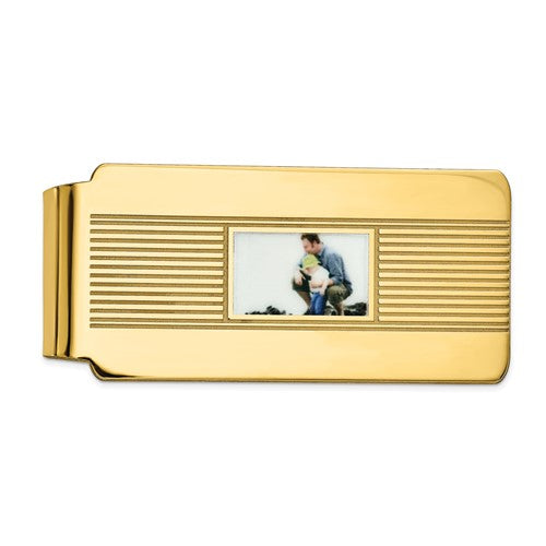 sterling silver or gold plated sterling silver money clip personalized picture photo custom made to order