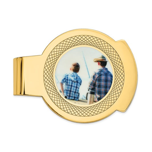 sterling silver or gold plated sterling silver money clip personalized picture photo custom made to order
