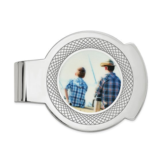 sterling silver or gold plated sterling silver money clip personalized picture photo custom made to order