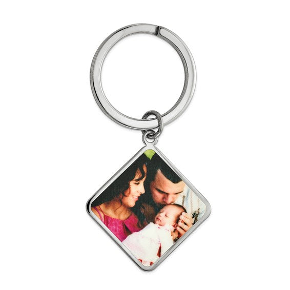 sterling silver gold plated sterling silver key holder ring keychain picture photo personalized