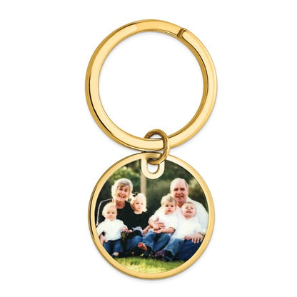 sterling silver gold plated sterling silver round key holder ring keychain picture photo personalized