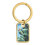 Загрузить изображение в средство просмотра галереи, Sterling Silver Gold Plated Sterling Silver Rectangle Key Holder Ring Keychain Picture Photo Personalized

