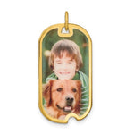 Ladda upp bild till gallerivisning, Sterling Silver or Gold Plated Sterling Silver Picture Photo Dog Tag Pendant Charm Personalized
