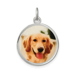 Load image into Gallery viewer, Sterling Silver or Gold Plated Sterling Silver Picture Photo Round Pendant Charm Personalized 18mm
