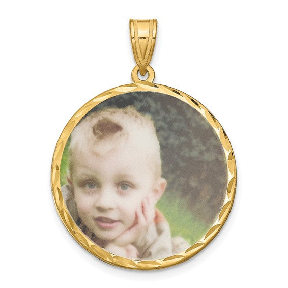 sterling silver or gold plated sterling silver picture photo round pendant charm personalized